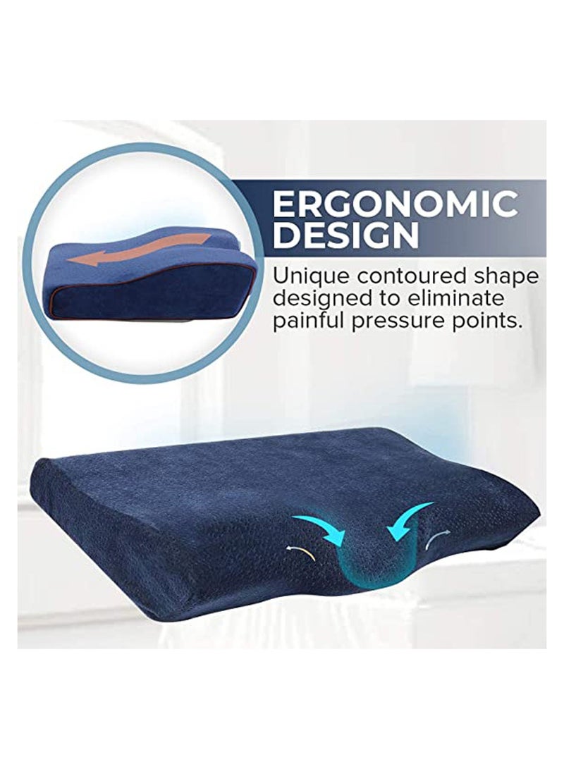 ماكس كمفورت وسادة نوم طبية مطورة ميموري فوم للوقاية من آلام الرقبة والكتف والعمود الفقرى - Image 4