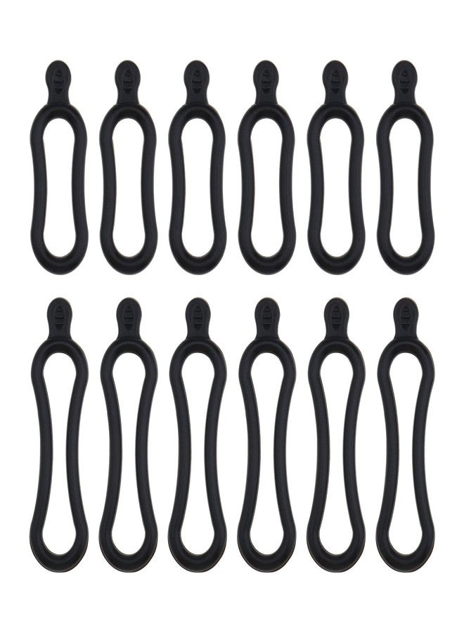 Create idea 12PCS Bicycle Silicone Fixing Straps Bands for Fastening Bike Light Flashlight Headlamp Stretchable O Rings Mounting Holder Bike Accessories Black - Image 1