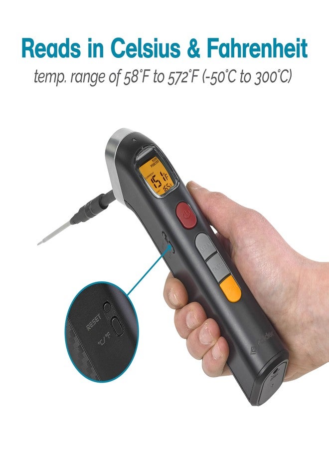 بولدير مقياس حرارة بولدر الذكي ذو القراءة الفورية، مقياس حرارة للحوم للشواء والطهي، يأتي مع مسبارين قابلين للإزالة و10 درجات حرارة مُسبقة الضبط، مزود بضوء يدوي مدمج وشاشة عرض رقمية بإضاءة خلفية. - Image 2