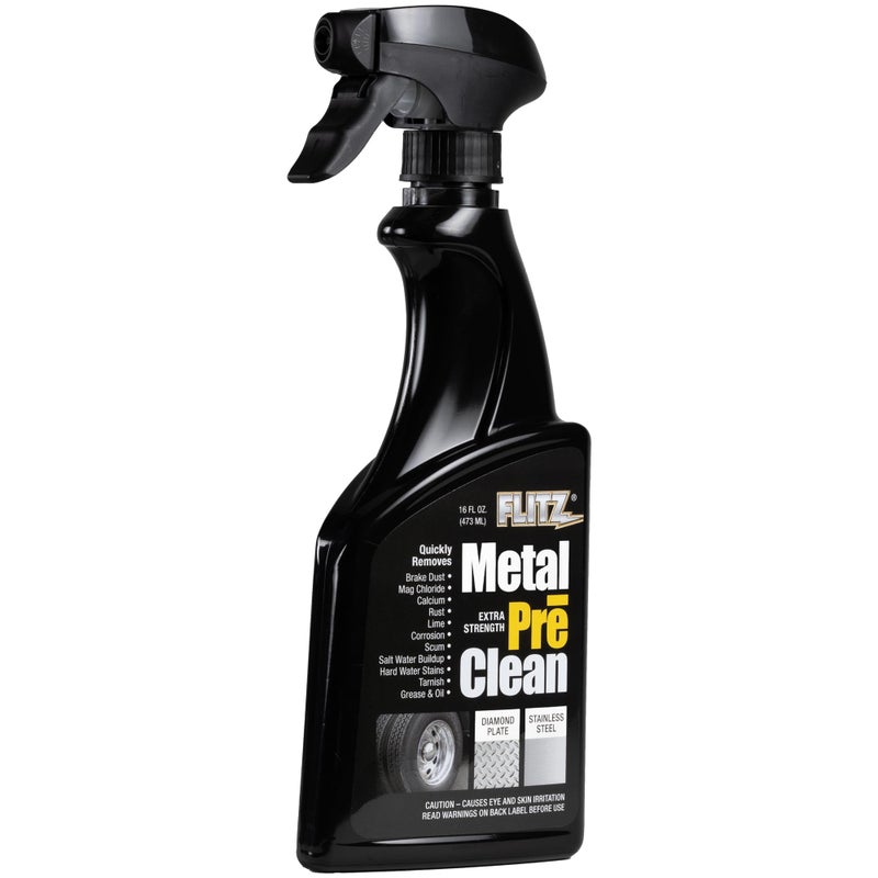 Flitz Metal Pre Clean | Rust Remover for Metal | Liquid Trigger Spray 473ml | Industrial Strength Spray | Rust Converter for Cars Stainless Steel, Chrome, Brass, Copper, Rims & More. - Image 1