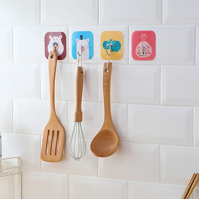 Wishbone Hook Design 12 Pcs Wall Sticker Cute Cartoon Design Hook Self Adhesive Seamless Stickers WallMounted Super Strong Waterproof Magic Sticky Hangers Punch Free No Drill Utility Hooks - Image 4