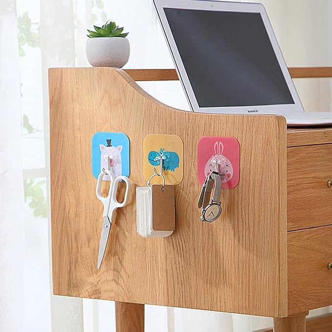 Wishbone Hook Design 12 Pcs Wall Sticker Cute Cartoon Design Hook Self Adhesive Seamless Stickers WallMounted Super Strong Waterproof Magic Sticky Hangers Punch Free No Drill Utility Hooks - Image 3