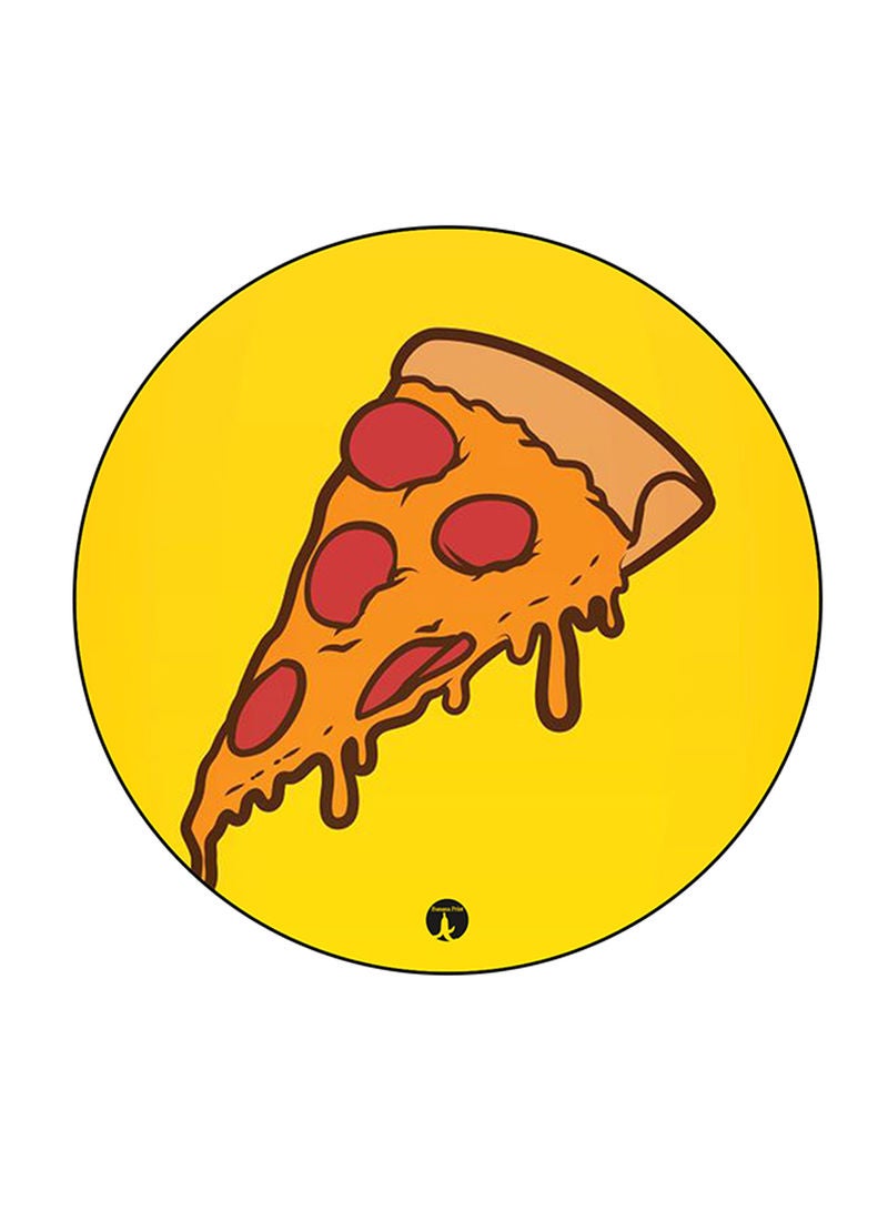 RKN Pizza Printed Mouse Pad Round  Multicolour