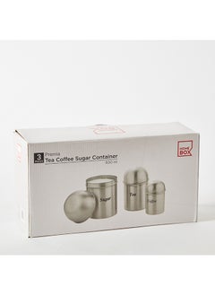 Home Box طقم حاويات من الفولاذ للشاي والقهوة والسكر مكون من 3 قطع سعة 600 مل  - Image 5