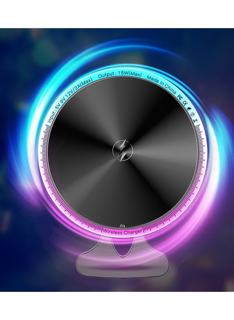 ARNOTEC Magnetic Wireless Car Charger Mount with RGB Light – 15W Fast Charging Air Vent Phone Holder for iPhone 12/13/14 Series, Auto-Lock MagSafe Phone Mount with 360° Rotation & Type-C Input  - Image 3