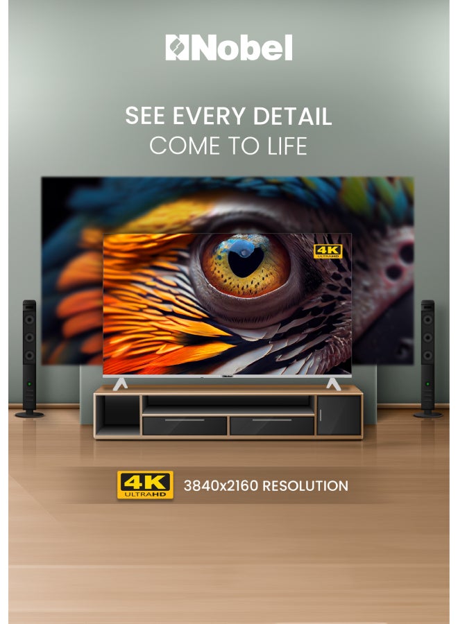 Nobel 70” 4K UHD VIDAA Smart TV | Ultra HD DLED Display | Built-in Netflix, YouTube & Prime Video | Voice Control & Bluetooth | Dual-Band Wi-Fi | 3 HDMI & 2 USB Ports | Dolby Audio for Cinematic Sound UHD70VID Black - Image 3
