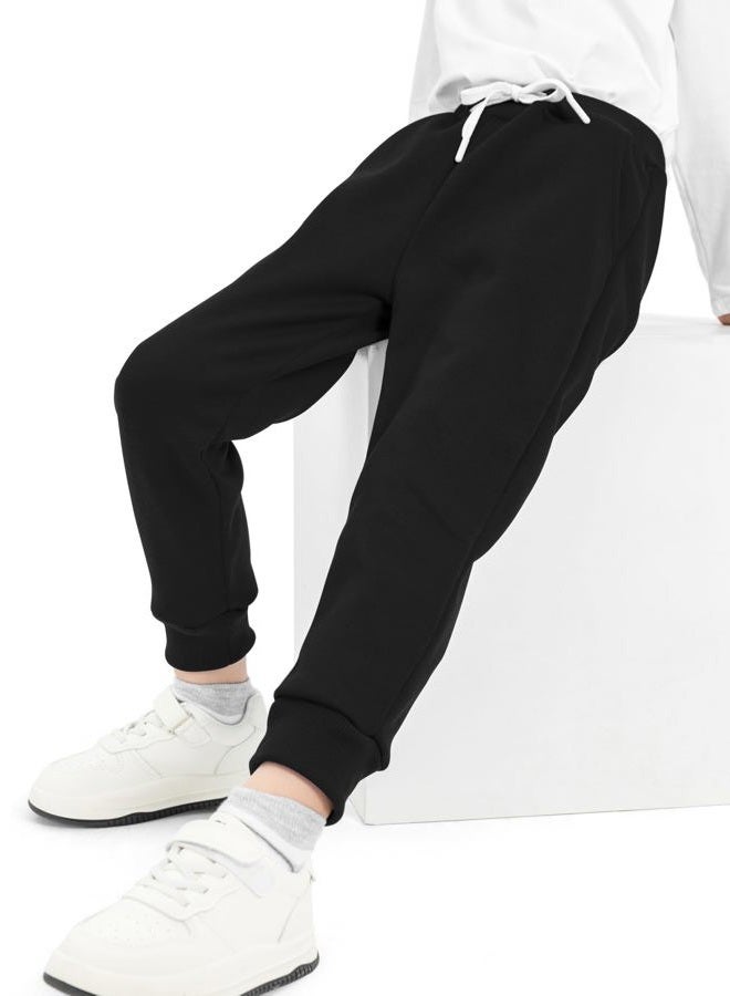 Resinta 3 Pack Toddlers and Boys' Pull-On Fleece Pants Active Jogger Sweatpants Basic Track Pants, Black, Light Grey, Navy, 4 Years - Image 5