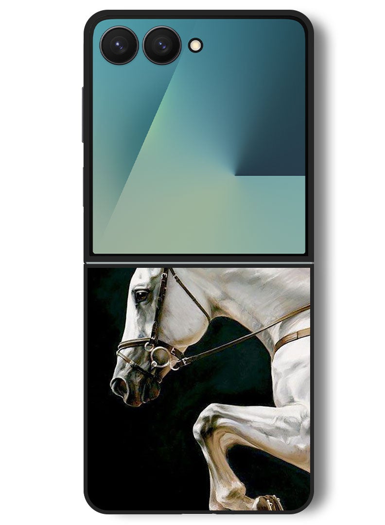 Theodor Case Compatible with Samsung Galaxy Z Flip 7 - 6.9 Inch Protection Shockproof Bumper Cover Horse Running - Image 1
