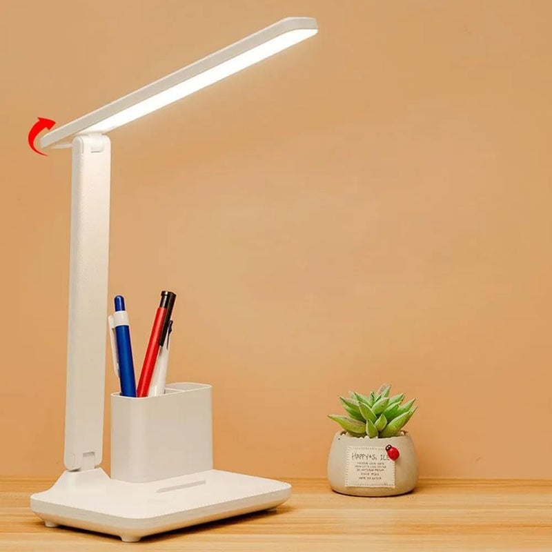 PASHANDOZ Table lamp for Study Led Light Study Lamp for Students Rechargeable Led Cordless Desk Lamp Foldable Adjustable Reading Lamp with Pen Holder Study Table Lamps for Study Room - Image 1