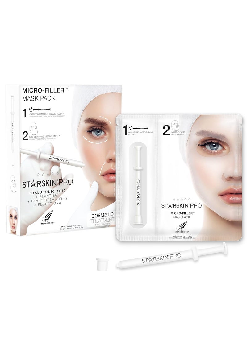 STARSKIN - STARSKIN 2 Step MicroFiller Face Mask AntiAging Sheet Mask Contains Hyaluronic Acid MicroPyramids Skin Boosting  Renewing - Image 1