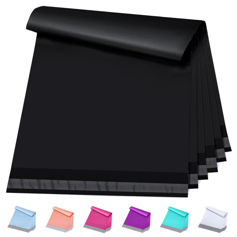 Metronic Large Poly Mailers 17.7x22â€ 25 Pack,Bulk Shipping Bags for Clothes,Strong Self Adhesive Shipping Envelopes for Small Business,Waterproof Mailing Envelopes for Packaging Black - Image 1
