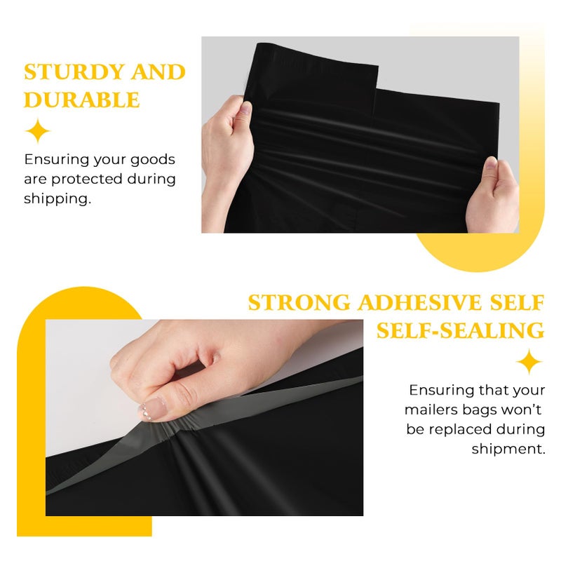 Metronic Large Poly Mailers 17.7x22â€ 25 Pack,Bulk Shipping Bags for Clothes,Strong Self Adhesive Shipping Envelopes for Small Business,Waterproof Mailing Envelopes for Packaging Black - Image 5