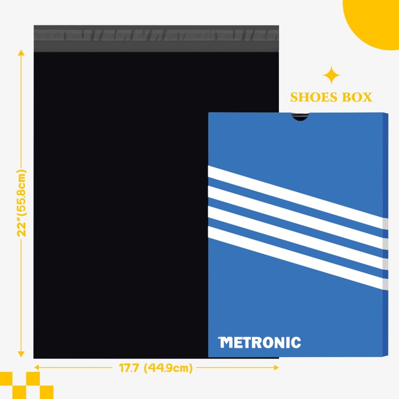 Metronic Large Poly Mailers 17.7x22â€ 25 Pack,Bulk Shipping Bags for Clothes,Strong Self Adhesive Shipping Envelopes for Small Business,Waterproof Mailing Envelopes for Packaging Black - Image 4