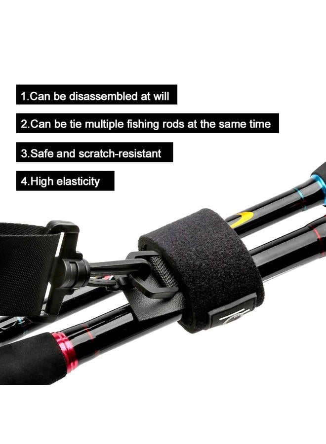 DONQL Fishing Rod Straps Holder Belt, Durable Fishing Rod Carry Straps Adjustable Length 30-54 Inch Fishing Poles Holder Strap Rod Shoulder Belt Travel Tackle Carrier for Freshwater Saltwater, Black - Image 3
