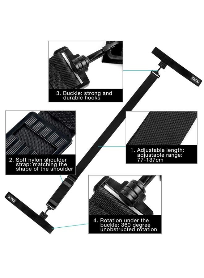 DONQL Fishing Rod Straps Holder Belt, Durable Fishing Rod Carry Straps Adjustable Length 30-54 Inch Fishing Poles Holder Strap Rod Shoulder Belt Travel Tackle Carrier for Freshwater Saltwater, Black - Image 5