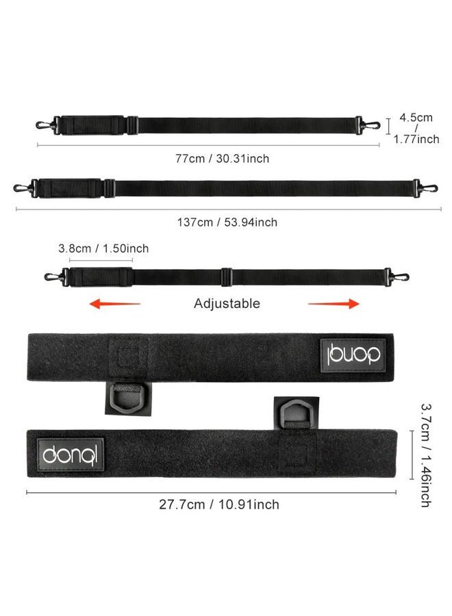 DONQL Fishing Rod Straps Holder Belt, Durable Fishing Rod Carry Straps Adjustable Length 30-54 Inch Fishing Poles Holder Strap Rod Shoulder Belt Travel Tackle Carrier for Freshwater Saltwater, Black - Image 2