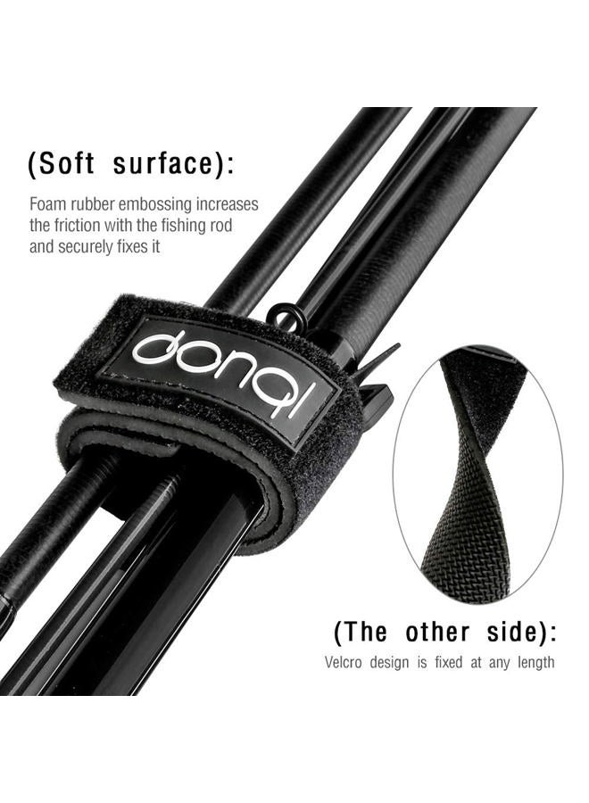 DONQL Fishing Rod Straps Holder Belt, Durable Fishing Rod Carry Straps Adjustable Length 30-54 Inch Fishing Poles Holder Strap Rod Shoulder Belt Travel Tackle Carrier for Freshwater Saltwater, Black - Image 4