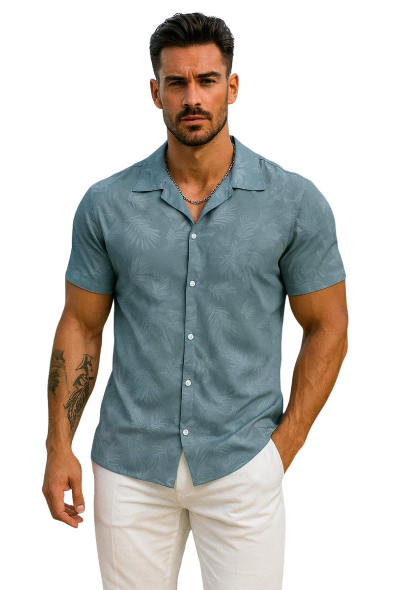 Lymio Shirt for Men || Regular Fit Stylish Shirt for Men (Aloha-Blue-S) - Image 1