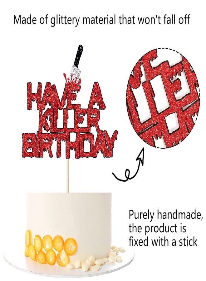 Kaoenla Halloween Killer Halloween Birthday Cake Toppers - Horror-themed Party Decorations for Kids, Boys, Girls, Men & Women(11pc Have A Killer) - Image 2