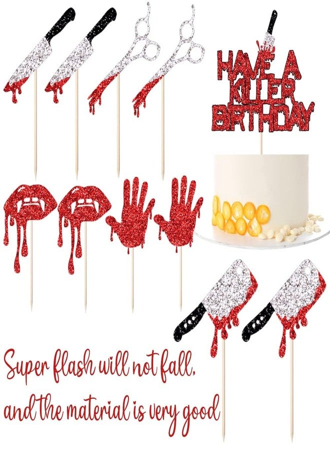 Kaoenla Halloween Killer Halloween Birthday Cake Toppers - Horror-themed Party Decorations for Kids, Boys, Girls, Men & Women(11pc Have A Killer) - Image 4