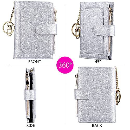 Leamekor Womens Wallets RFID Small Compact Bifold Leather Card Holder Zip Pocket - Image 4