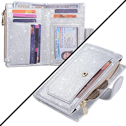 Leamekor Womens Wallets RFID Small Compact Bifold Leather Card Holder Zip Pocket - Image 3