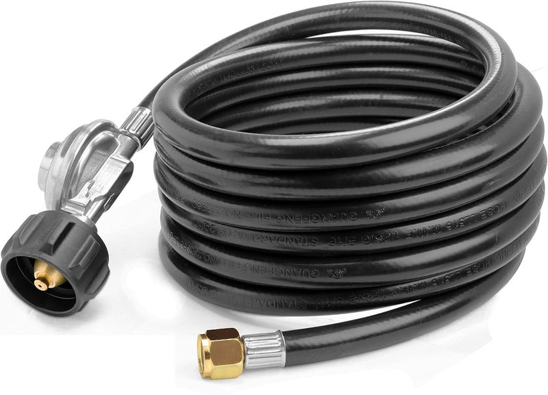DOZYANT 12 Feet Universal QCC1 Low Pressure Propane Regulator Grill Replacement with 12 FT Hose for Most LP Gas Grill, Heater and Fire Pit Table, 3/8" Female Flare Nut - Image 4