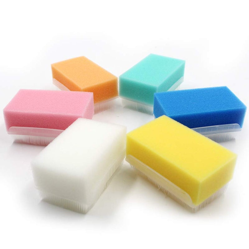 Wellglers Autism Sensory Brush for TherapySurgical Scrub BrushBbaby Sponge for Bathing Cradle Cap Brush 6Pack