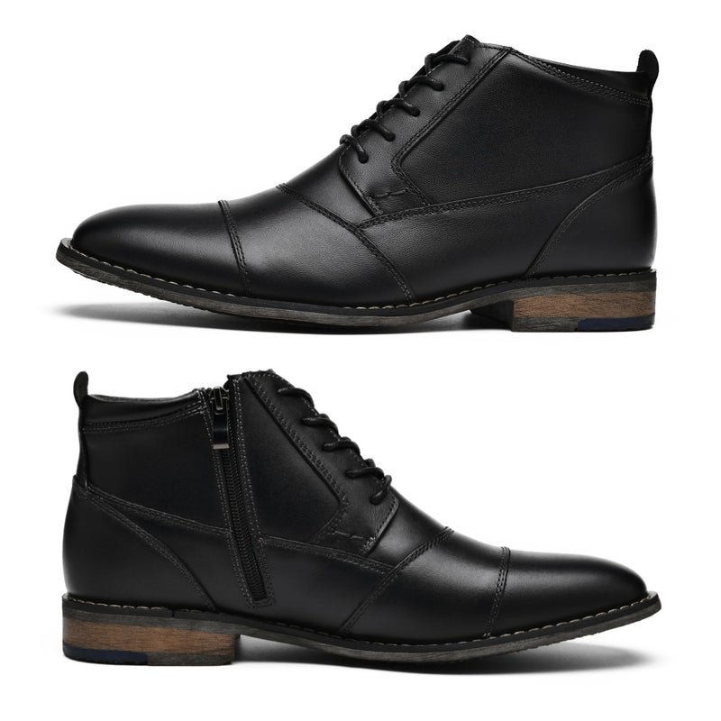 Arkbird Mens Dress Boots, Genuine Leather Classic Casual Ankel Boots with Side Zipper - Image 3