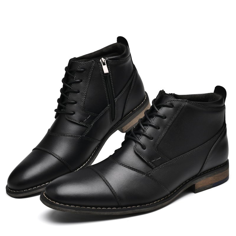 Arkbird Mens Dress Boots, Genuine Leather Classic Casual Ankel Boots with Side Zipper - Image 1