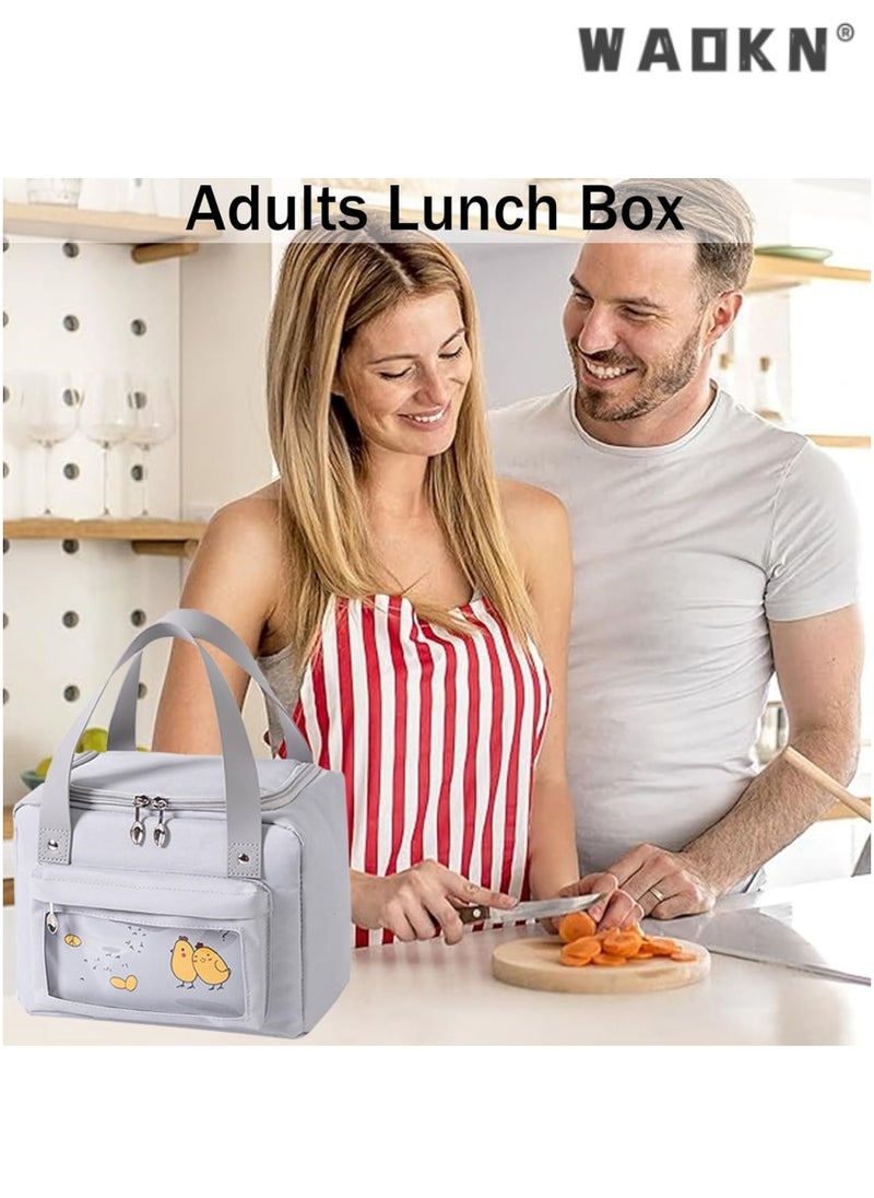 WAOKN - Lunch Bag Adult Lunch Box for Men and Women Small Leakproof Cute Lunch Tote Bag Large Capacity Reusable Insulated Refrigerated Lunch Container Suitable for Work Office Picnic Outdoor Travel - Image 1