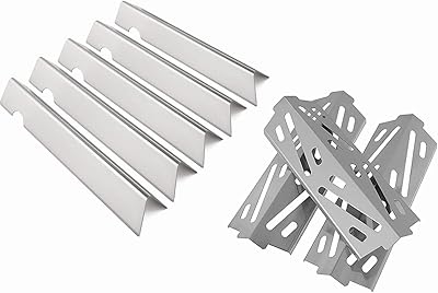 BBQ-PLUS 66032/66795 Flavorizer Bars and 66040 Heat Deflector Grill Parts Replacement for Weber Genesis II E/ES 310 - Image 1