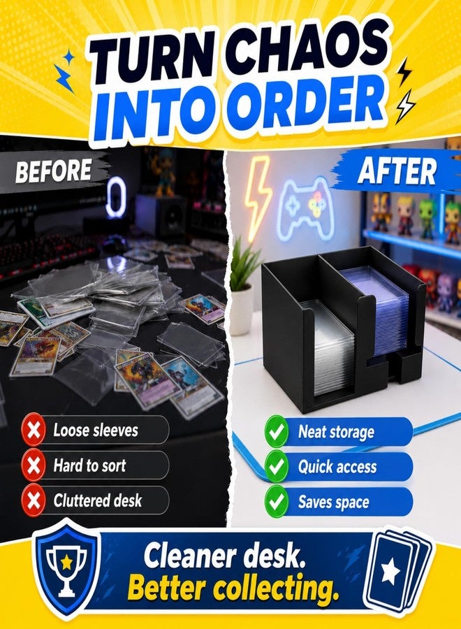 XJPONGC CardCare Lite Toploader Dispenser & Penny Sleeve Holder, Black - Image 3
