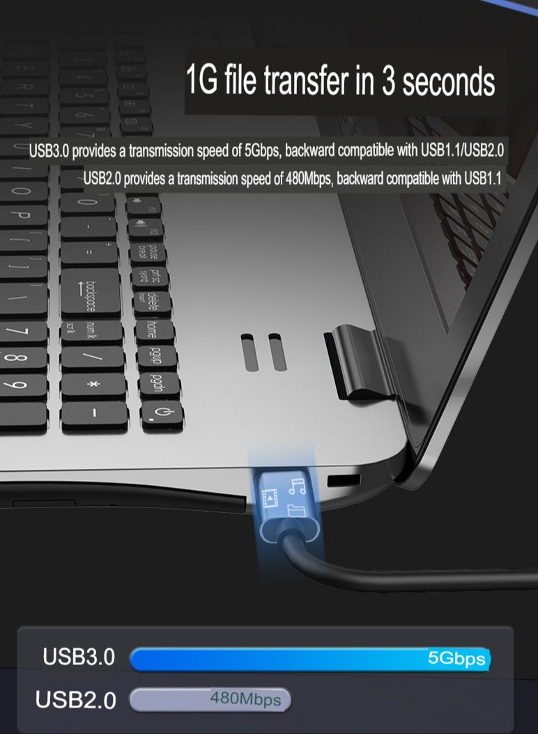 AROAQ Type C To HD Multimedia Interface Adapter, Portable Multiport USB C Hub, Durable Fast Transfer 7-in-1 Type C Adapter, HD Display Docking Station,(Seven-in-one HDMI4k+USB3.0+USB2.0+PD100W+Typec+SD/TF) - Image 4