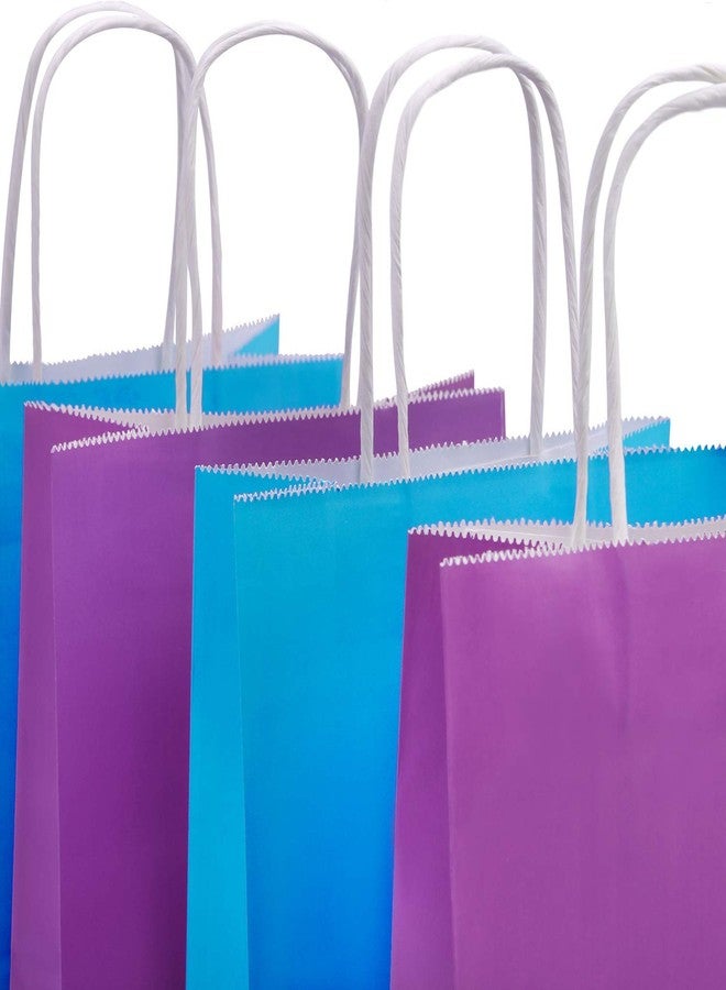 Cooraby 20 Pieces Kraft Paper Bags Party Favor Bags Craft Paper Bag with Handle for Birthday, Baby Shower, Wedding (Light Blue, Light Purple) - Image 5