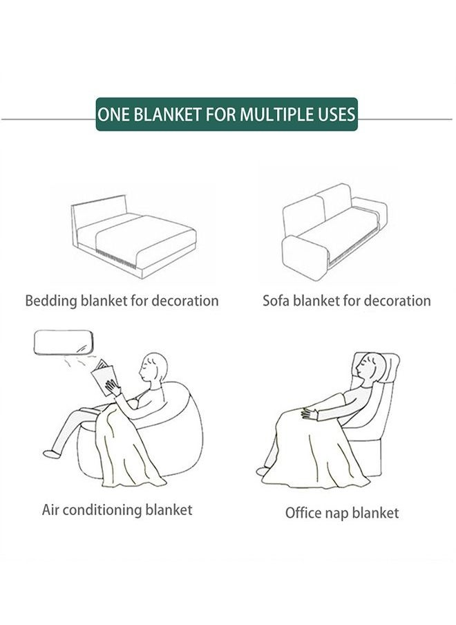 Arabest - Nordic Style Simple Sofa Blanket Light Grey 127 x 1 72cm - Image 1
