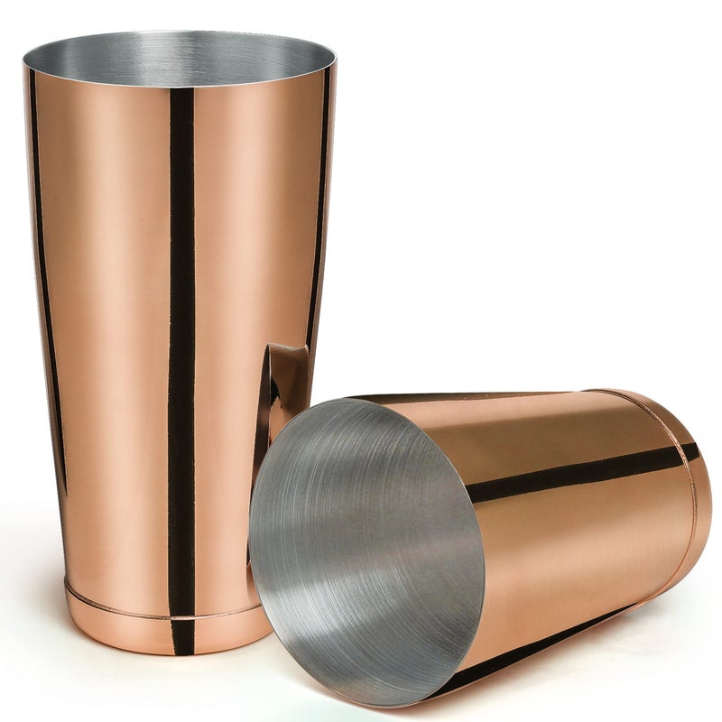 LINALL Stainless Steel Boston Shaker - 2-Piece 18Oz & 28Oz Professional Bartender Cocktail Shaker Bartender Shaker Kit - Ctsk0013 (Copper) - Image 1