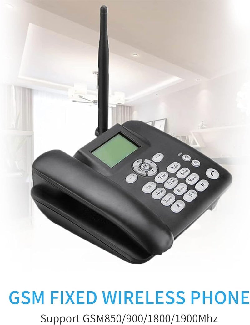 NEELABIL Fixed Wireless Phone 4G Desktop Telephone Support 850/900/1800/1900MHZ GSM Card Cordless Phone with Radio Alarm Clock SMS Funtion for House Home Call Center Office Company Hotel - Image 5