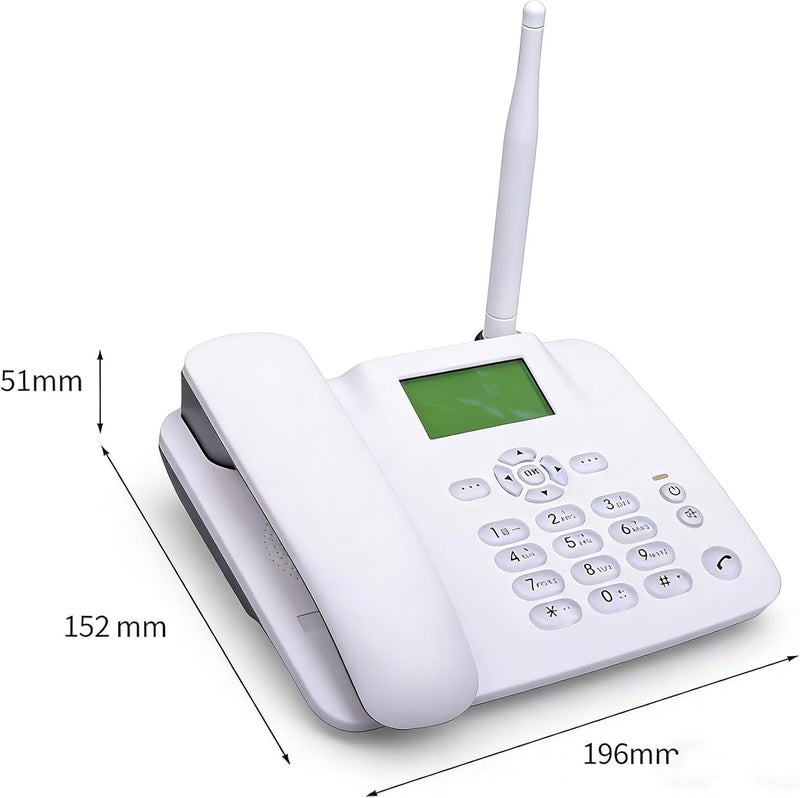 NEELABIL Fixed Wireless Phone 4G Desktop Telephone Support 850/900/1800/1900MHZ GSM Card Cordless Phone with Radio Alarm Clock SMS Funtion for House Home Call Center Office Company Hotel - Image 2