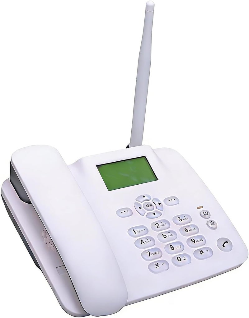 NEELABIL Fixed Wireless Phone 4G Desktop Telephone Support 850/900/1800/1900MHZ GSM Card Cordless Phone with Radio Alarm Clock SMS Funtion for House Home Call Center Office Company Hotel - Image 1