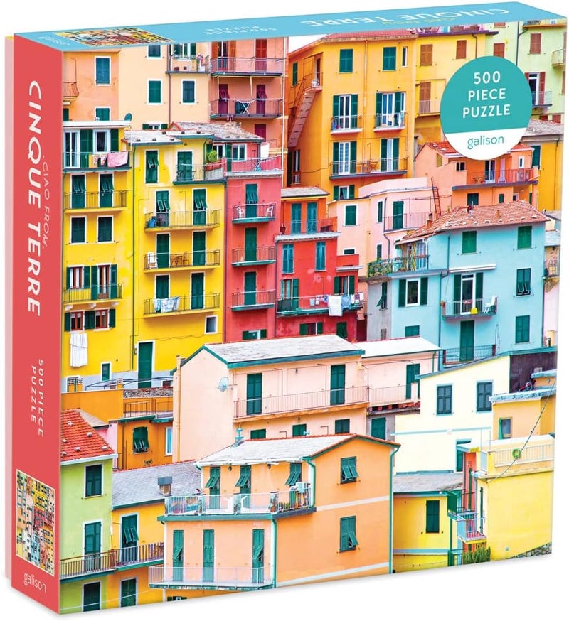 Galison Sufficient order stock Ciao from Cinque Terre 500 Piece Puzzle from - Beautiful Photographic Jigsaw Puzzle of The Coastal Area of Liguria, Italy, 20" x 20", Fun & Challenging, Unique Gift Idea Detachable clean - Image 1