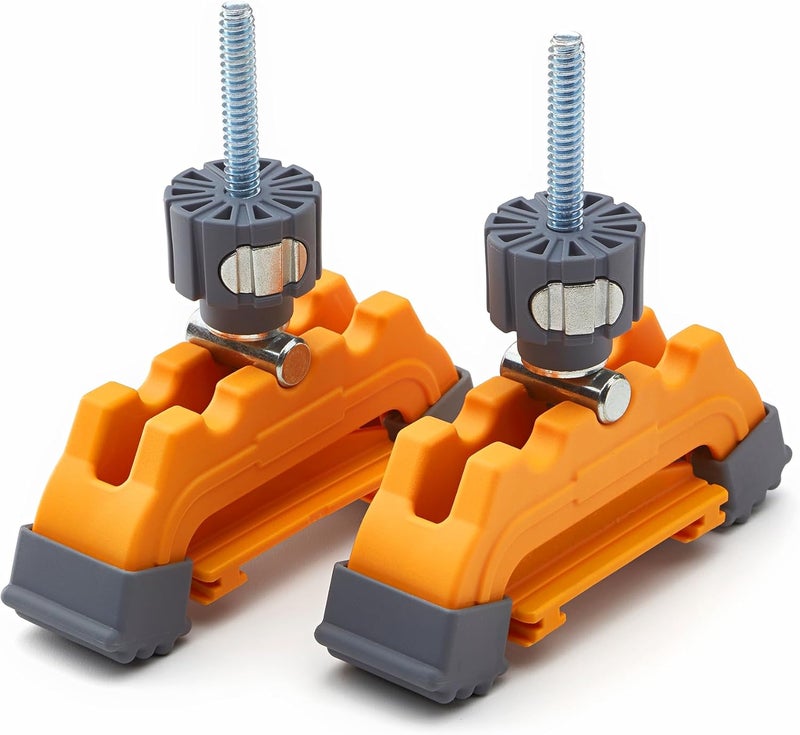 BORA Track Clamps, Securely Cut Any Angle with WTX and NGX Clamp Edge Systems, Saw Guide Accessory for Woodworking, Carpentry, DIY, Two-Pack, 542011, Black Orange - Image 1