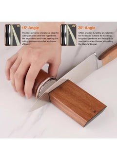 MarlaMall Rolling Knife Sharpener Kit for Straight Edge - Knife Sharpening with Leather Strop, Diamonds Discs and 15 & 20 Degree Magnetic Angles, Roller Knife Sharpener System for Kitchen Knives  - Image 2