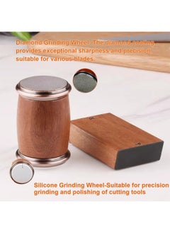 MarlaMall Rolling Knife Sharpener Kit for Straight Edge - Knife Sharpening with Leather Strop, Diamonds Discs and 15 & 20 Degree Magnetic Angles, Roller Knife Sharpener System for Kitchen Knives  - Image 3