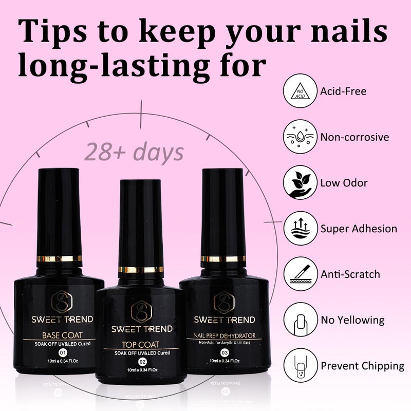 SWEET TREND Acrylic Nail Kit with Everything: Beginners Set with Drill - Professional Acrylic Powder Glitter Monomer False Tips Top Base Coat Starter Kit - Full Decorations Nail Supplies for Nail Extensions Gift - Image 4