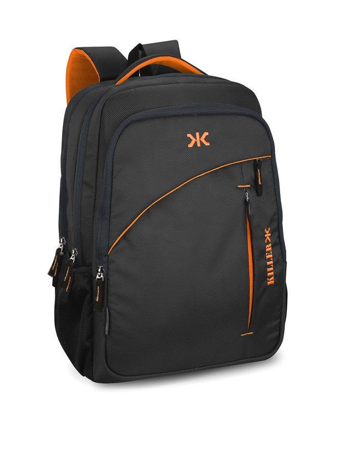KILLER Louis 38L Large Laptop Backpack with 3 Compartments Polyester Trendy Waterproof Travel Backpack (Grey) - Image 1