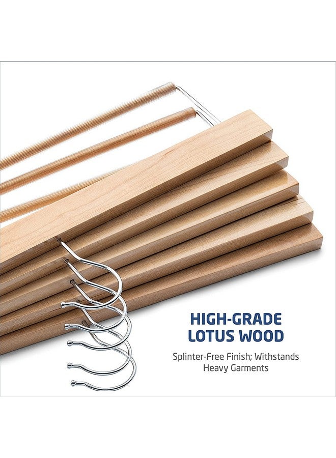 Aakriti Aakriti Wooden Slack/Trouser Pants Hangers with Non Slip Bar Smooth Finish, Durable Wooden Hangers - Slim & Sleek Space Saving Closet Hangers, 360° Hook- Ideal for Pant (13 INCH-HANGER-12PCS)  - Image 4