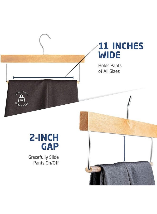 Aakriti Aakriti Wooden Slack/Trouser Pants Hangers with Non Slip Bar Smooth Finish, Durable Wooden Hangers - Slim & Sleek Space Saving Closet Hangers, 360° Hook- Ideal for Pant (13 INCH-HANGER-12PCS)  - Image 5
