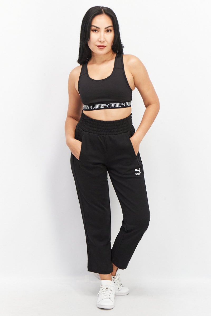 PUMA سروال رياضي نسائي مزين بشعار مطرز، أسود - Image 3