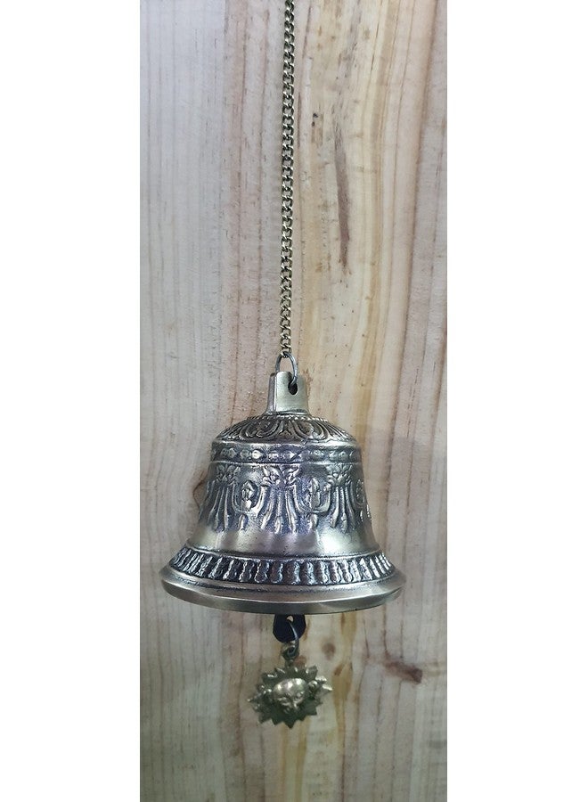 NIM Bronze Style Antique Finish Hanging Bell with Chain Beautifully Carved Gentle and Peaceful Sound - Image 5